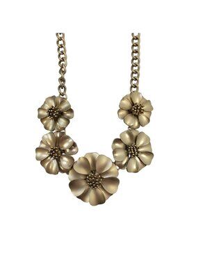NWT Pier 1 Imports Gold Tone Floral Necklace